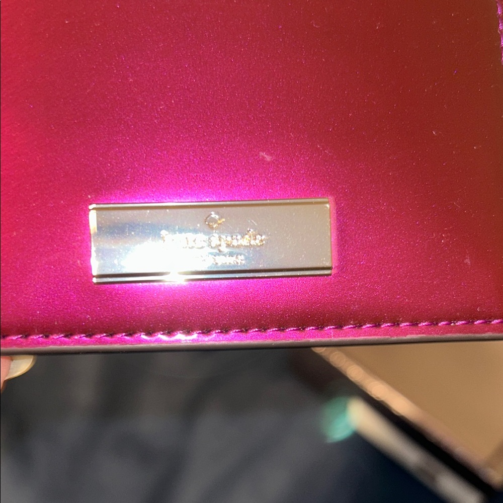 kate spade metallic fuchsia pink cardholder & Gift box NWT - Picture 2 of 10